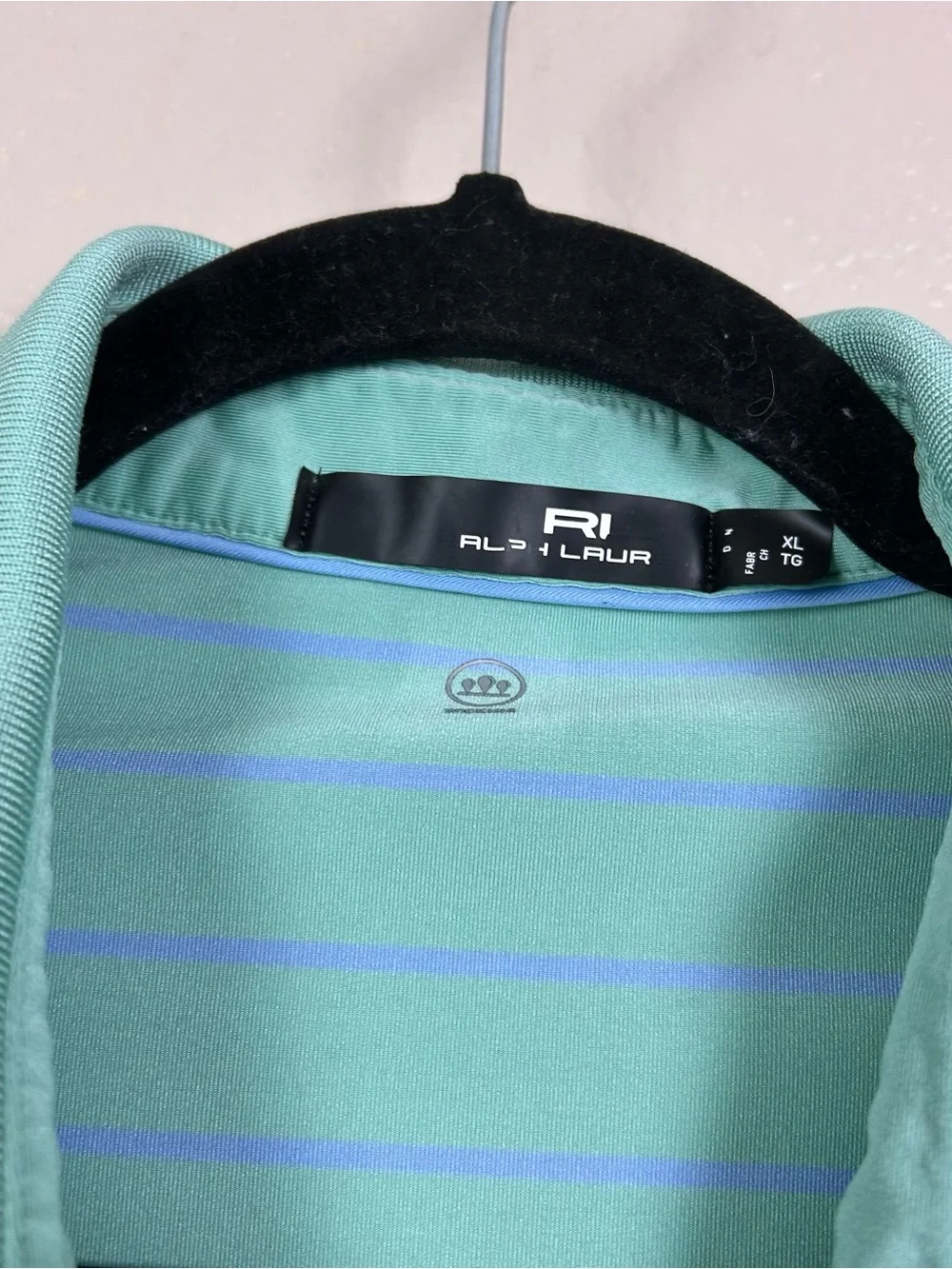 Ralph Lauren RLX Mint Green Polo with Light Blue Stripes